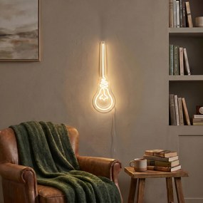 Neónová nástenná lampa teplá biela vrátane LED - žiarovka