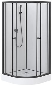 Sprchový box štvrťkruhový Elize 90x90x200 čierny