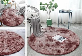 Protišmykový koberec SHAGGY ombré, fialový kruh