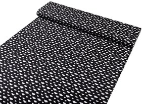 Biante Detské bavlnené posteľné obliečky do postieľky Sandra SA-306 Biele obláčiky na čiernom Do postieľky 90x140 a 40x60 cm