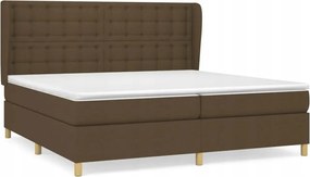 vidaXL Kontinentálna posteľ s matracom, hnedá, tkanina, 200 x 200 cm