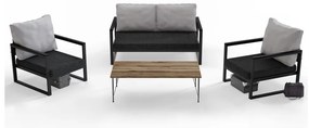 Sivá záhradná lounge súprava pre 4 – Floriane Garden
