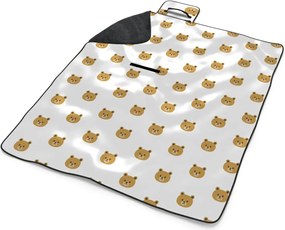 Sablio Plážová deka Medvedíky na bielej: 200x140 cm