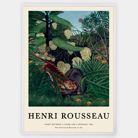 Plagát Fight Between a Tiger and a Buffalo | Henri Rousseau