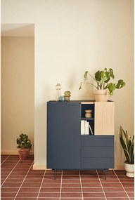 Vysoká komoda v dekore duba v antracitovo-prírodnej farbe 100x120 cm Otto – Teulat