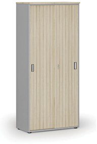 Skriňa so zasúvacími dverami PRIMO GRAY, 1781 x 800 x 420 mm, sivá/dub prírodný