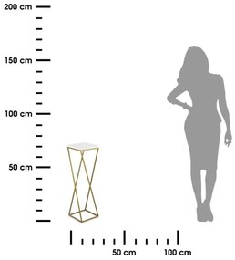 Stojan na kvety LOFT 70x24 cm zlatá/biela