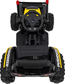 Ramiz Detský traktor na batérie žltý + pohyblivé rameno s lyžicou + diaľkové ovládanie + pomalý štart + FM rádio + LED