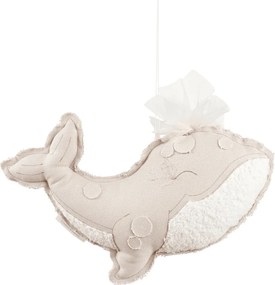 Závesná dekorácia veľryba púdrovo ružová 40x25x8cm