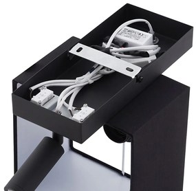 Moderná nástenná lampa čierna štvorcová s lampou na čítanie - Puglia