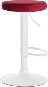 Barová stolička Ponte - zamat, biely rám - Červená