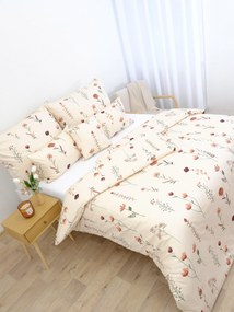 Saténové obliečky - Vlčie maky béžové