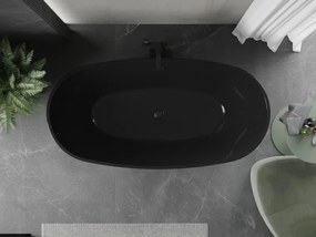 Mexen Eris, voľne stojaca vaňa 170 x 80 cm, čierna,  čierny prepad, 53441708070-70