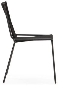 Čierne kovové stohovateľné jedálenské stoličky v súprave 2 ks Emily – Marckeric