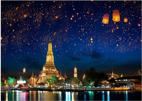 Sklenený obraz - Lampióny šťastia, Bangkok (70x50 cm)
