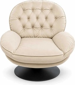 LuxuryForm DESIGN Otočné kreslo LUNA s podnožkou - krémové