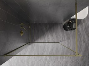 Mexen Kioto-F, sprchová zástena s rámom 60 x 202 cm, 8 mm číre sklo, zlatý matný profil, 800-060-104-55-00