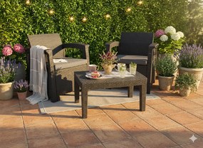 Garden Line ZÁHRADNÝ NÁBYTOK - ANTRACIT (2 KRESLÁ, STÔL)