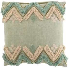 Tyrkysový vankúš so výplňou a strapcami Zig zag blue - 45*11*45cm