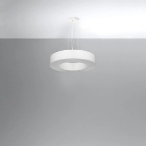 Závesné svietidlo Saturno Slim, 1x biele textilné tienidlo, (biely plast), (fi 50 cm)