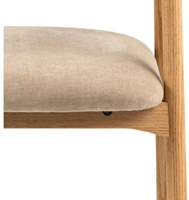 Jídelní židle Addi z masivu béžová/dub přírodní