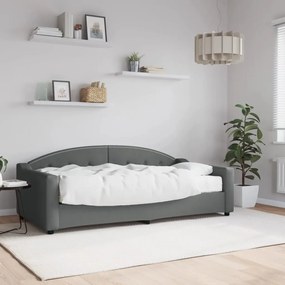 Denná posteľ s matracom tmavosivá 90x190 cm látka 3197523