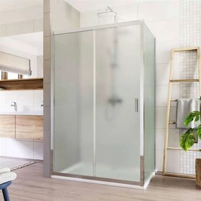Mereo Lima, sprchovací kút 1100x800 cm, obdĺžnik, zasúvacie dvere a pevný diel, L / P, chróm ALU, sklo Point, MER-CK87412K