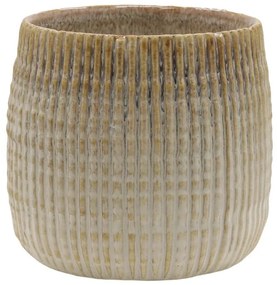 Latté obal na kvetináč s vrúbkovaným vzorom Gaston - Ø 12*11 cm