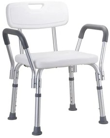 Stolička Bemeta s opěradlem a područkamibiela / chróm 353125113