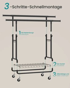 Vešiakový stojan na kolieskach HSR015B01