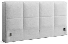 Svetlosivá čalúnená dvojlôžková posteľ s úložným priestorom s roštom 140x200 cm Simon Darren – Micadoni