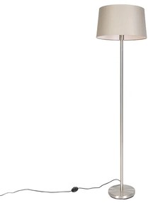 Moderná stojaca lampa oceľová s tupým odtieňom 45 cm - Simplo