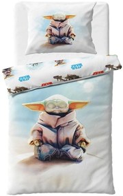 Obojstranné bavlnené posteľné obliečky Star Wars - Hviezdne vojny - motív Baby Yoda - 100% bavlna - 70 x 90 cm + 140 x 200 cm