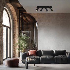 Moderné stropné bodové svietidlo čierne 4-svetlá otočné a naklápacie - Triangle