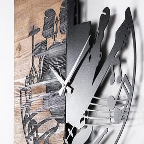 Nástenné hodiny 60x58 cm 1xAA drevo/kov