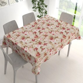 Biante Dekoračný obdĺžnikový obrus Leona LN-167 Plané ruže na béžovom 130x160 cm