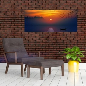 Obraz mostu pri západe slnka (120x50 cm)