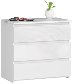 Nočný stolík CL3 60 cm biely / biely, lesk
