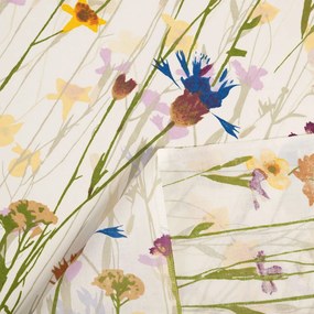 Biante Bavlnený záves Sandra SA-571 Lúčne kvety na krémovom 150x190 cm