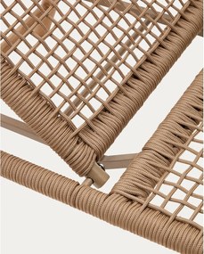 Hnedé drevené/kovové záhradné ležadlo Dandara – Kave Home