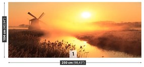 Fototapeta Vliesová Slnko veterný mlyn 152x104 cm