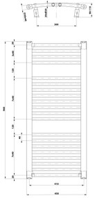 Aqualine Aqualine, ORBIT vykurovacie teleso s bočným pripojením 450x960 mm, 447 W, biela, ILO94T