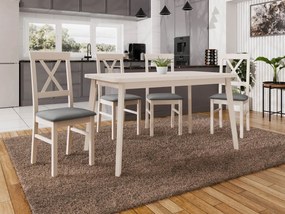 Jedálenský stôl so 4 stoličkami AL27, Morenie: kašmír - L / kašmír, Poťahové látky: Riviera 91