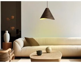Drevený závesný luster s lankom 1xE27/60W/230V pr. 33 cm masív/orech/kaučukovník