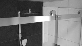 Rea Nixon, sprchovací kút s posuvnými dverami 150(dvere) x 100(stena), pravý, 8mm číre sklo, chrómový profil, KPL-00438