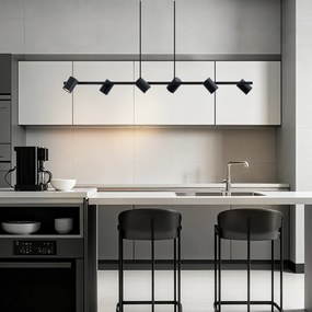 Moderné závesné svietidlo čierne so 6 svetlami - Jeana Straight