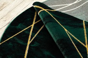 Koberec EMERALD exkluzívny 1022 kruh - glamour, marmur, geometrický zelený/zlatý