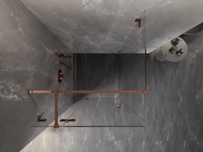 Mexen Lunar T, sklápací sprchový kút ľavý 110 x 110 cm, 8mm číre sklo, profil ružové zlato, 834T-110-110-60-00-L