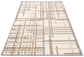 Terasový krémový koberec so sivý detailom Šírka: 80 cm | Dĺžka: 150 cm