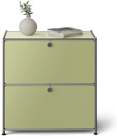 Nízka kovová komoda »CN3« s výklopnými priečinkami, pistáciová